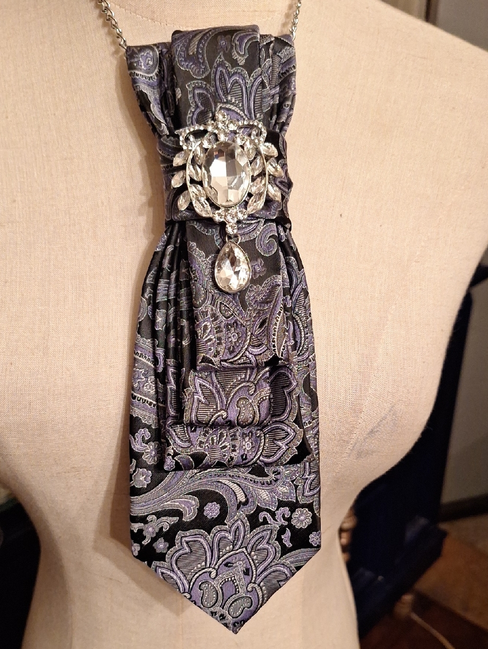 Stafford Upcycled Necktie Necklace.